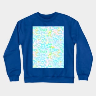 Blue Tie Dye Boho Leopard Print Crewneck Sweatshirt